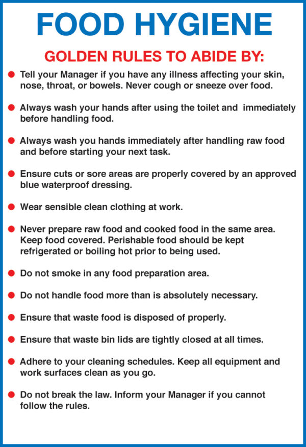 109356R - 297x210mm Food Hygiene