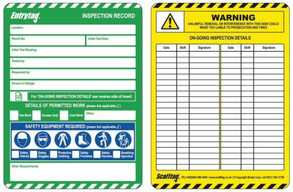 300ZBA100 - Entrytag Pack of 10 Inserts