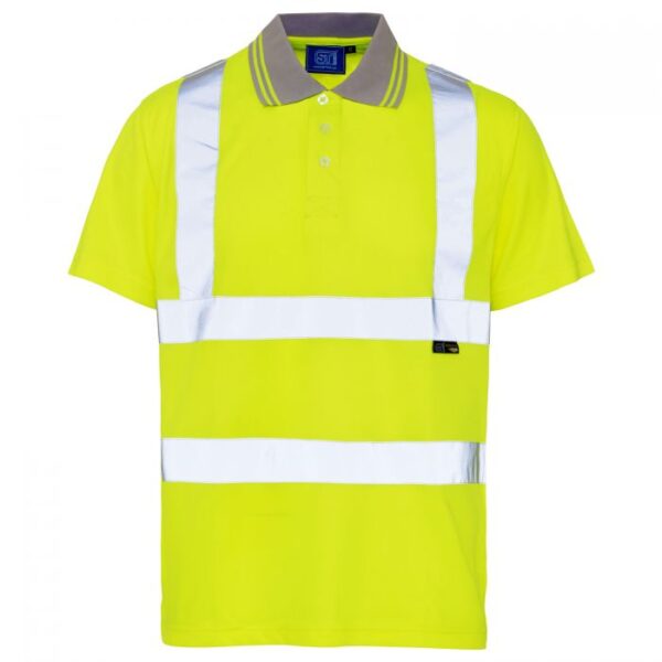 39E41 - Hi Vis Yellow Bird Eye Polo Shirt