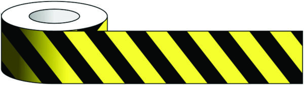 AMT100/YB - 100x33m Black & Yellow chevron Tape