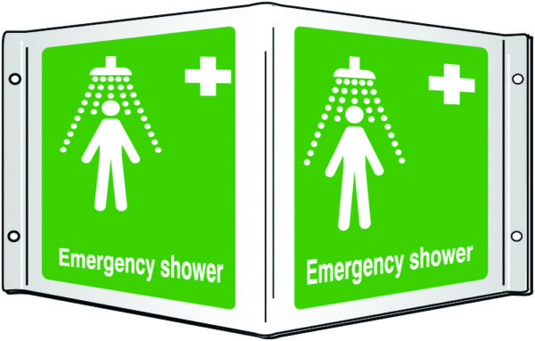 FA00316AE - 200x400mm Emergency shower Projecting 3D Sign