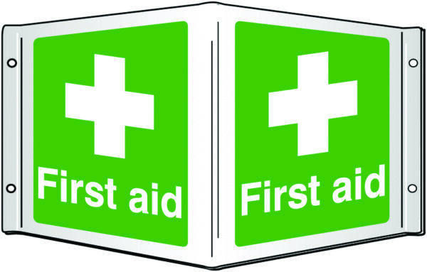 FA00616AE - 200x400mm First aid Projecting 3D Sign