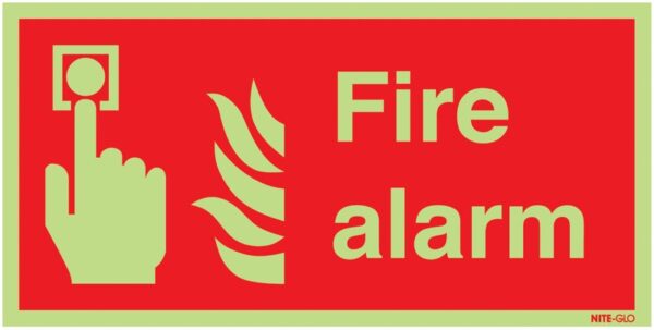 FR03703M - 100x200mm Fire Alarm - Nite Glo Rigid