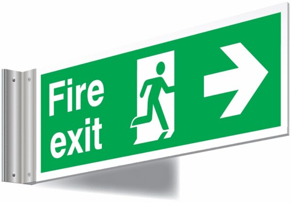 FX04411V - 150x450mm Fire exit right sign - T Bar