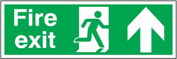 FX04711F - 150x450mm Fire exit up sign - Double sided