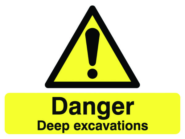 HA10236D - 450x600mm Danger Deep excavations stanchion sign