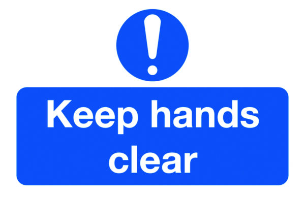 MHL5B - 87x135mm Keep Hands Clear - Pk of 6