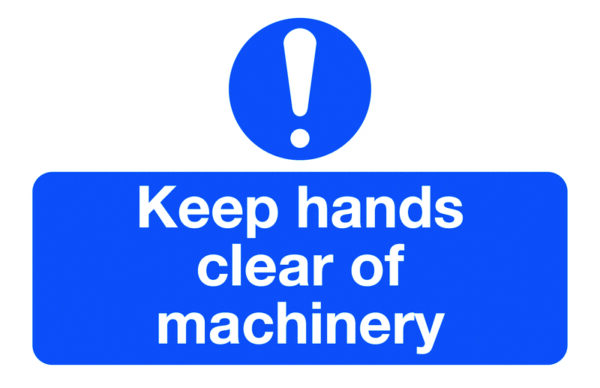 MHL6A - 58x90mm Keep Hands Clear of Machinery - Pk of 6