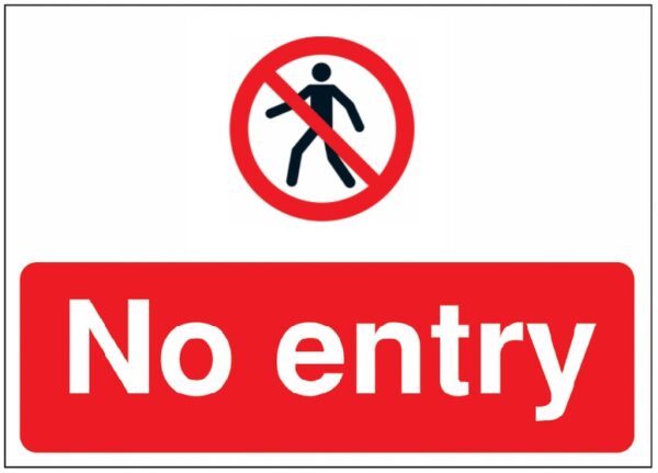 ML01736D - 450x600mm No entry stanchion sign