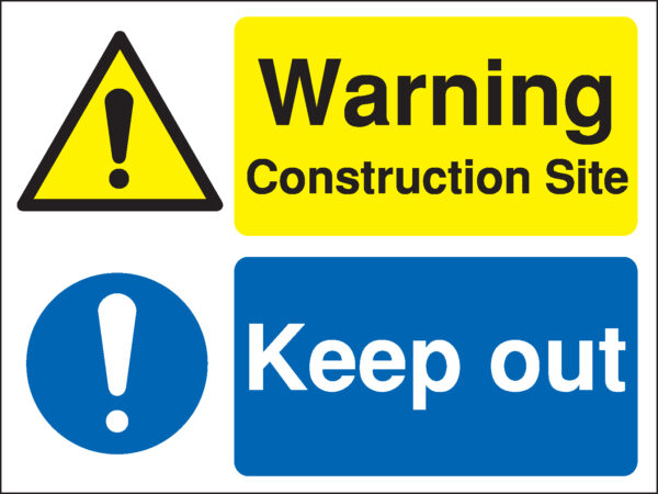 MM077BERP - 300x400mm Warning Construction Site Keep Out Site Safety Board - Rigid