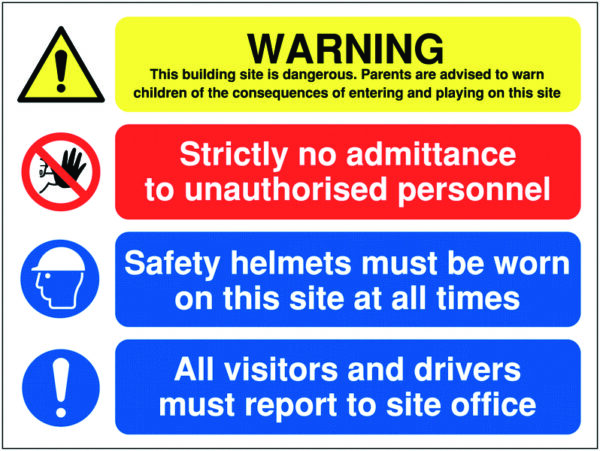 MM087ASRP - 600x800mm Warning this building site is dangerous parents are advised - Rigid