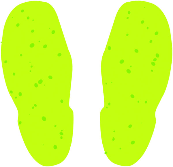 NF01 - 10 sheets of Photoluminescent Footprints