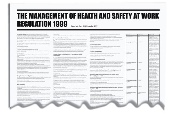 RFWC34 - 840x570mm The Management of Health & Safety at Work Regulation 1999 Wallchart