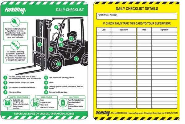 SCF17B - Scafftag Forkliftag Status Inserts Pack of 50