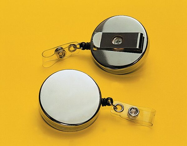 SEC634 - Retractable Badge/Key Reel - Chrome Heavy-Duty Reel