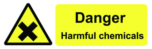 SLK10 - 50x150mm Danger Harmful Chemicals - Pk of 6