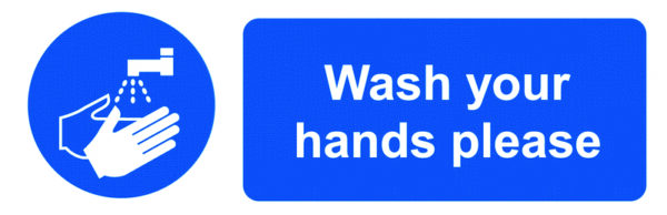 SLK30 - 50x150mm Wash Your Hands Please - Pk of 6