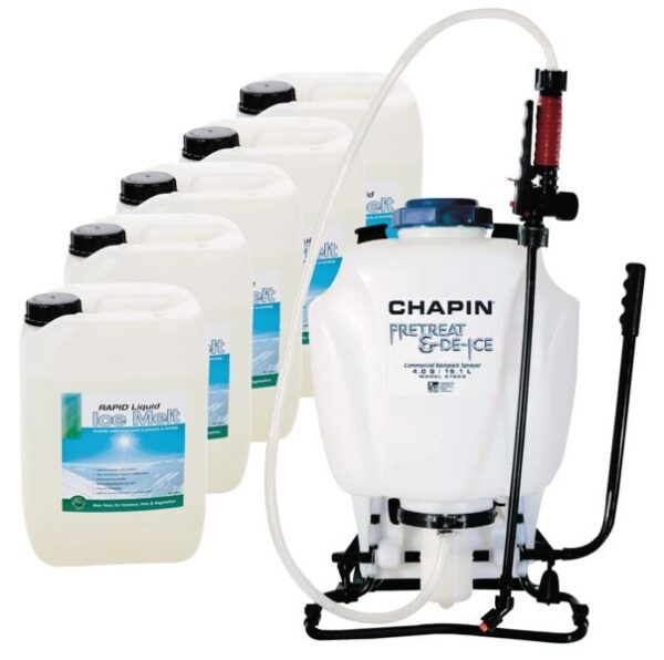 WINTER7 - Liquid Ice Melt & Knapsack Sprayer Kit (1 x Knapsack Sprayer and 5 x 10 Ltr Liquid Ice Melt)