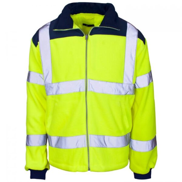 37841 Supertouch Hi Vis Yellow Rain Patch Fleece Jacket Yellow