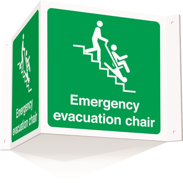 FR03116AE - 200x400mm Emergency evacuation chair projecting 3D sign