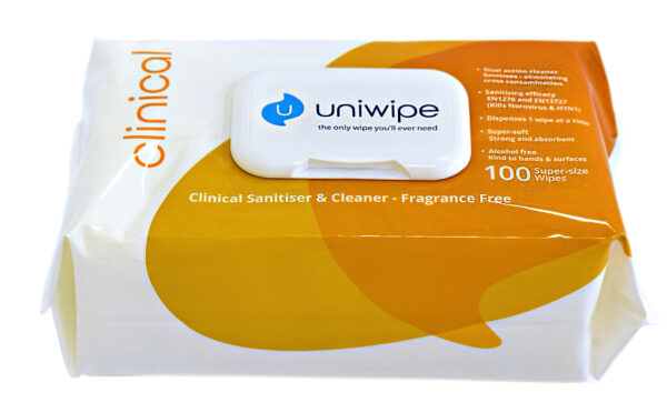 Jan0210 - Uniwipe Clinical Pack of 100 Wipes