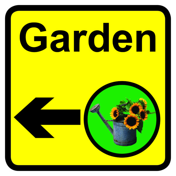 KAI202 - 300x300mm Garden Dementia Sign Arrow Left