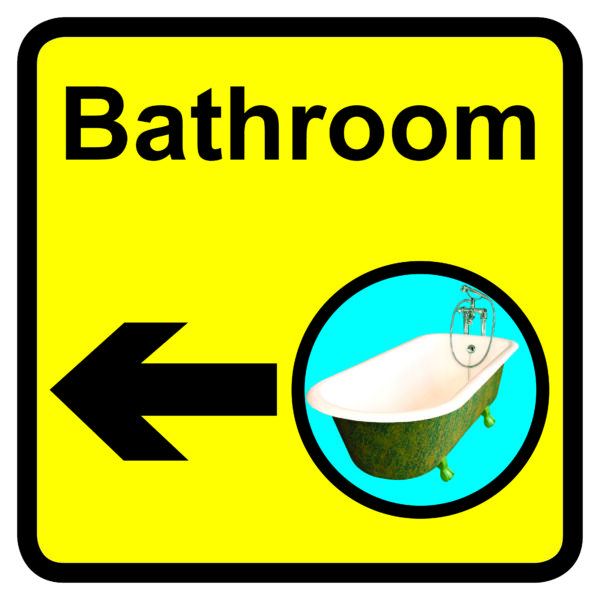 KAI204 - 300x300mm Bathroom Dementia Sign Arrow Left