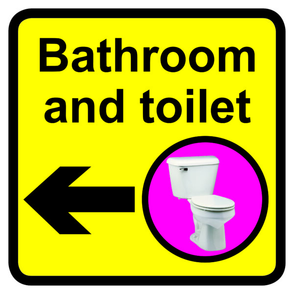 KAI205 - 300x300mm Bathroom & Toilet Dementia Sign Arrow Left