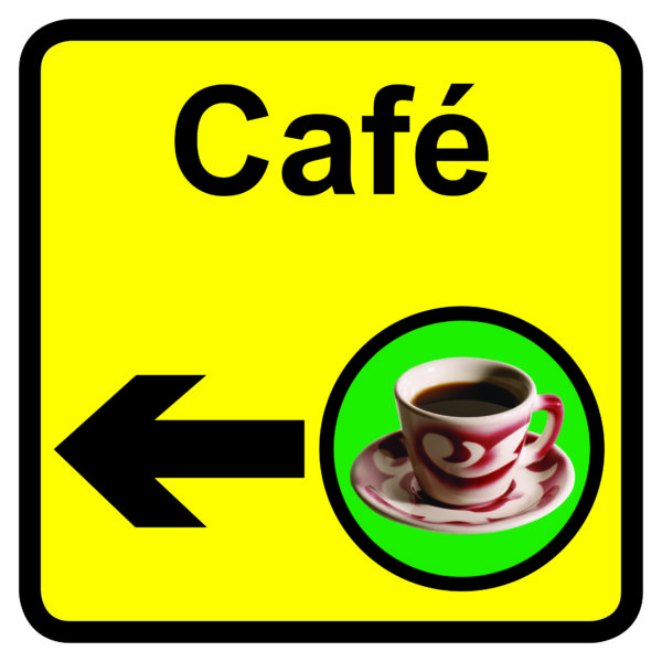 KAI208 - 300x300mm Cafe Dementia Sign Arrow Left