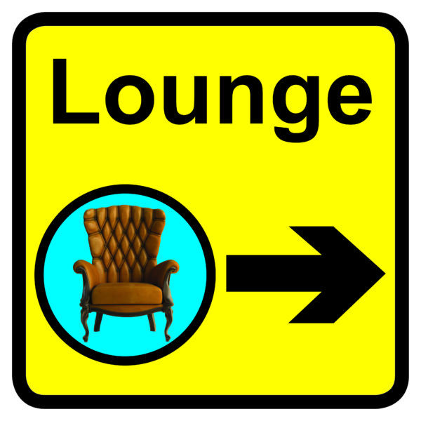 KAI301 - 300x300mm Lounge Dementia Sign Arrow Right