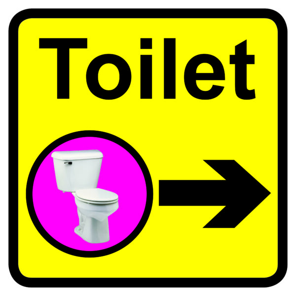 KAI303 - 300x300mm Toilet Dementia Sign Arrow Right