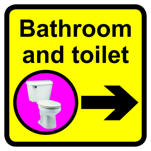 KAI305 - 300x300mm Bathroom & Toilet Dementia Sign Arrow Right