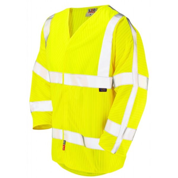 S18-Y - Class 3 LFS Anti-Static 3/4 Sleeve Waistcoat Yellow