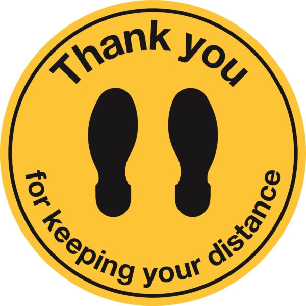 SDIS79BBASV - 450mm Dia Thank Your For Keeping Your Yellow Anti-slip Floor Sign