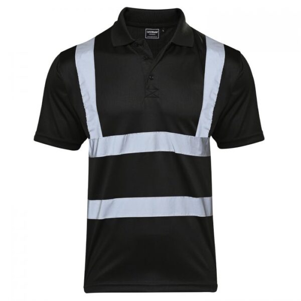 Supertouch Hi Vis Black Bird Eye Polo Shirt