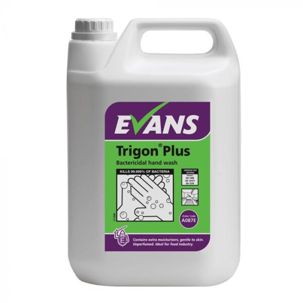 CC0514 -Evans Trigon Plus Unperfumed Bactericidal Hand Wash 5 Litre