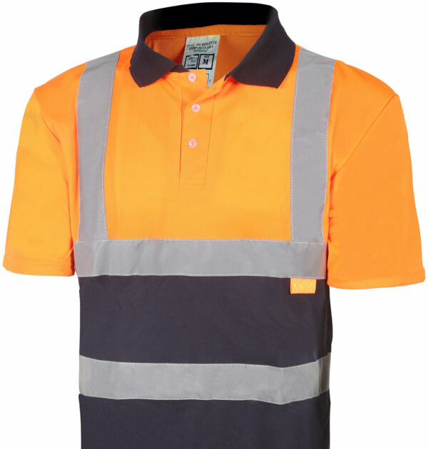 SUPER1209 - Orange & Navy Polo Shirt