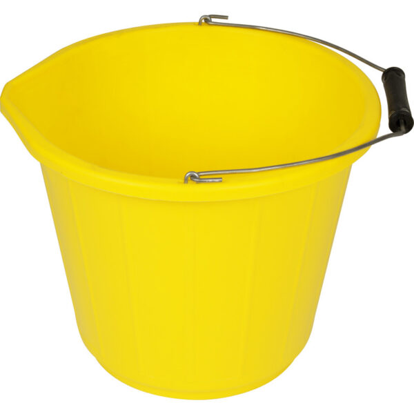 THW58-Y - Heavy Duty Yellow Builders Bucket 13.5L