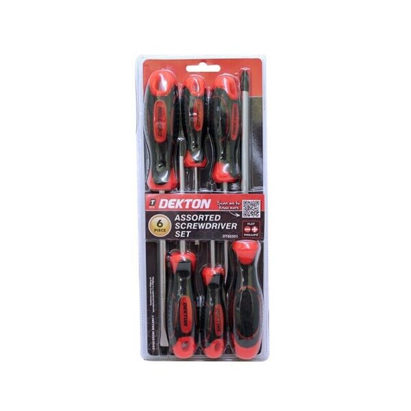 DT65501 - Dekton Flat & Phillips Screwdriver Set Assorted 6pc