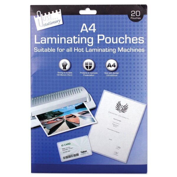 A4 160 Laminating pouches 20 pack