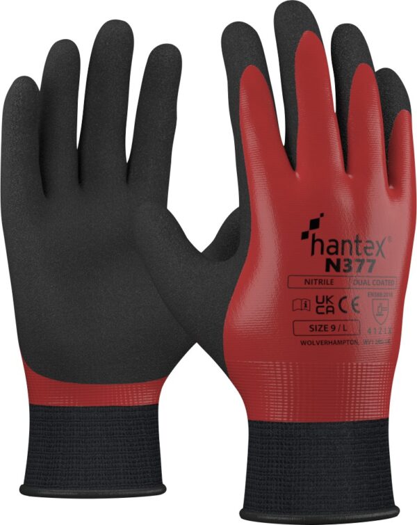 N377 HANTEX - DUAL COATED NITRILE RED