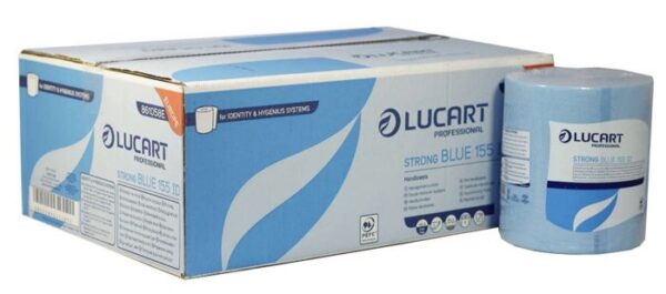 861058E-Blue 155-Reg ID Lucart 155 Strong Blue Hand Towel Regular Price also available with Pallet Discount