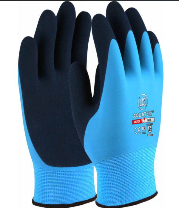 AQUATEK - DUAL COATED LATEX BLUE-offers superb grip in dry and wet applications