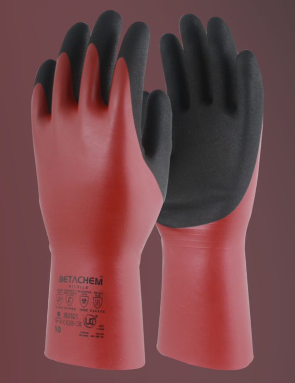 BETACHEM - DUAL COATED NITRILE CHEMICAL GAUNLET