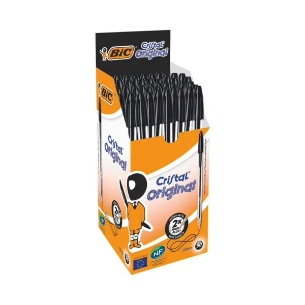 BC10002 - Bic Cristal Ballpoint Pen Medium Black (Pack of 50)