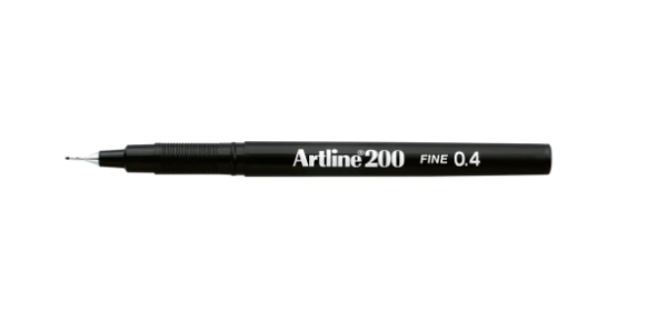 Artline 200 Fineliner Pen Fine Black (Pack of 12)