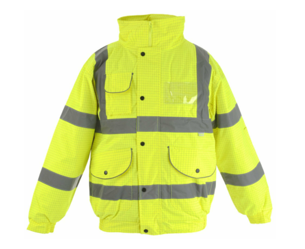 Yellow Hi Vis Bomber Jacket Flame Retardant & Antistatic