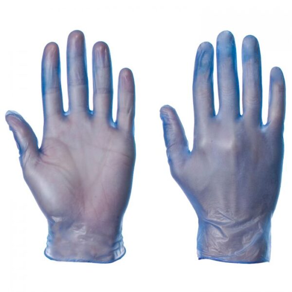 BLUE Powder free Vinyl Gloves ideal for clinical, automotive and food processing use