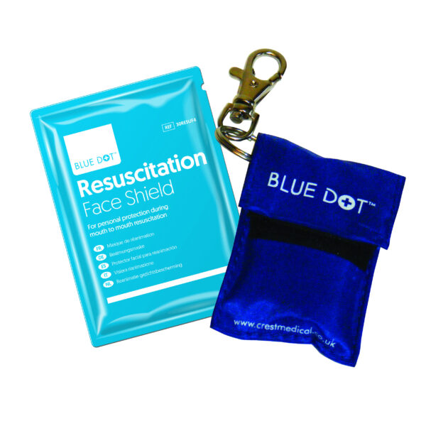 RESUSCITATION FACE SHIELD AND KEYRING POUCH