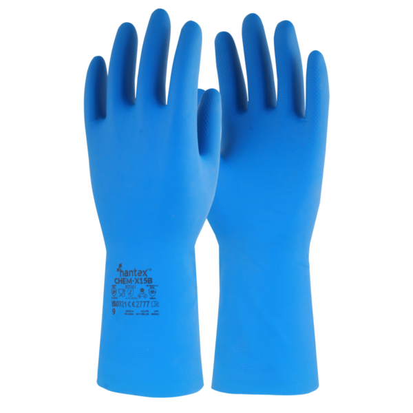 G/HANTEX-CHEM-X15B/BL - HANTEX® CHEMX-15B -BLUE NITRILE CHEMICAL GAUNTLET